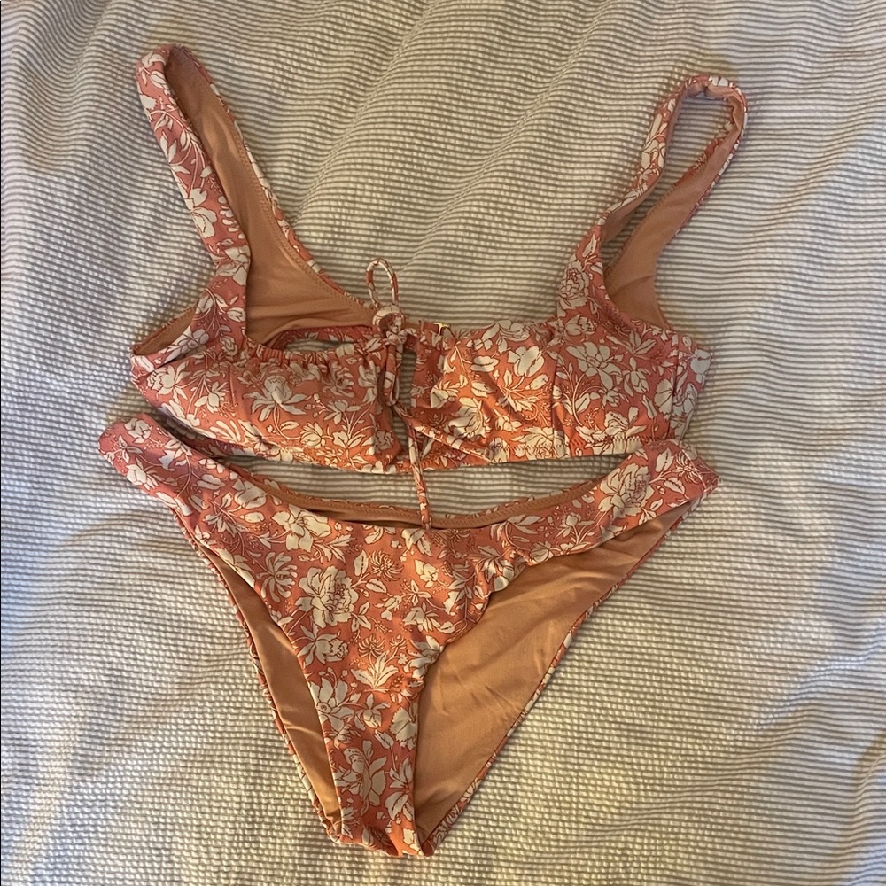 J. Crew Floral Bikini in Pink and White